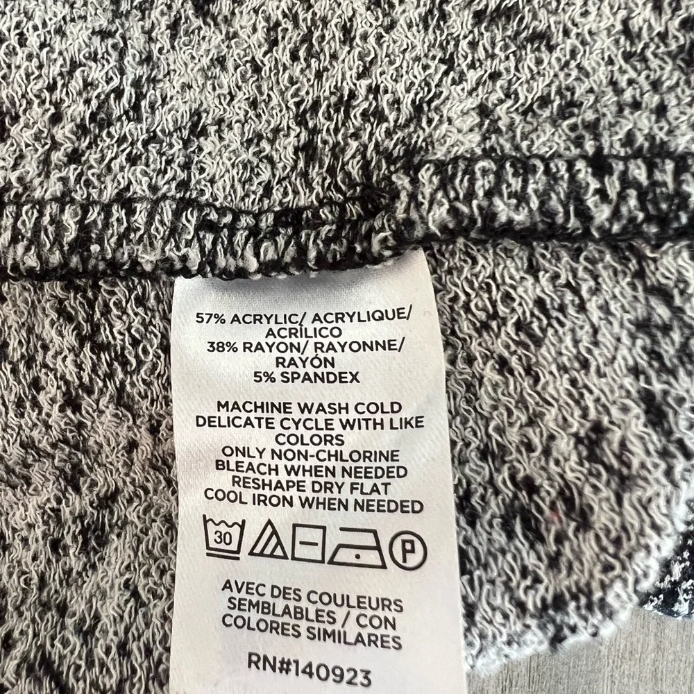 LOFT Black and Gray Square Neck Long Sleeve Knit Dress - Picture 9 of 9